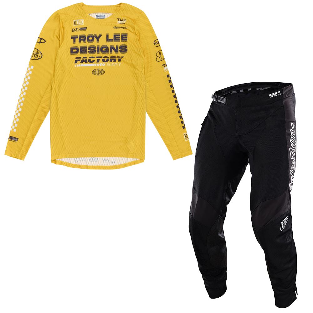 Troy Lee Designs Spring 2025 MX Combo Kit GP PRO AIR Factory Gold Black